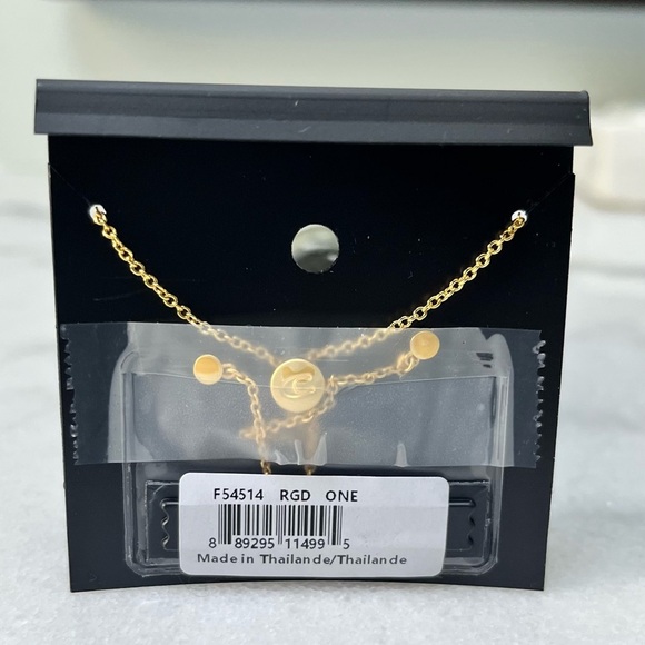 COACH Enameled Necklace Gold Crystals NWT - Picture 2 of 2